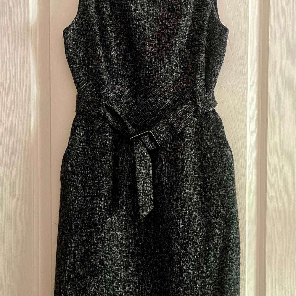 Banana Republic Charcoal Belted Midi Dress
